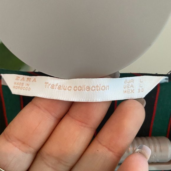 Zara Satin Striped Wrap Blouse - Picture 3 of 3